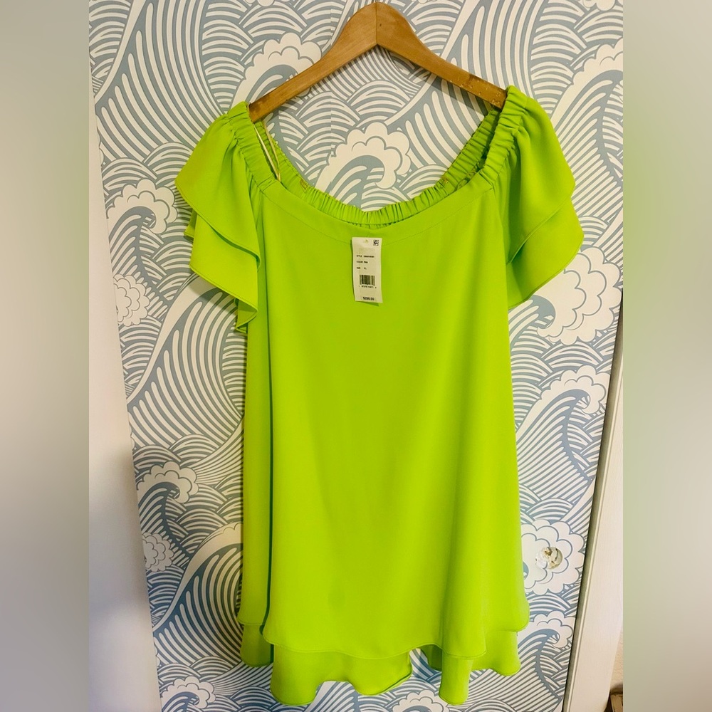 Trina Turk Lime Green Swing Dress